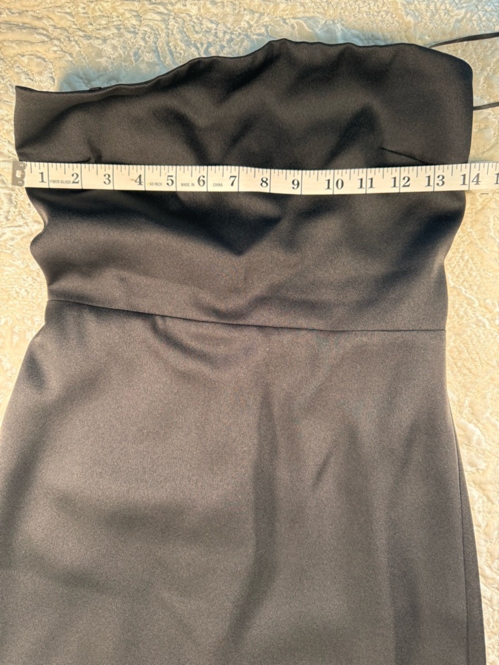 Lucy Paris Strapless Black Feather-Hem Midi Dress *no straps but not necessary - Picture 3 of 5